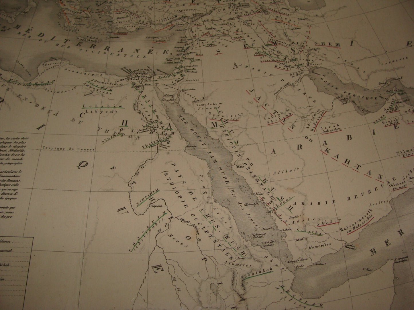 Map Jewish ANTIQUE c. 1875 Andre Brue Hebrew People World