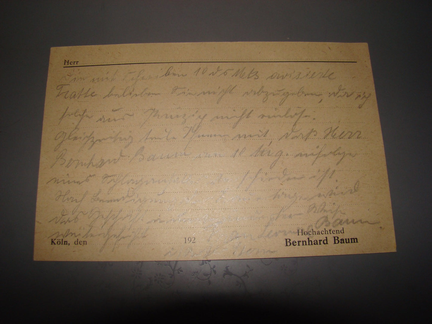 Germany letter Jewish judaica jews Bernard Baum store factory textile logo KOLN