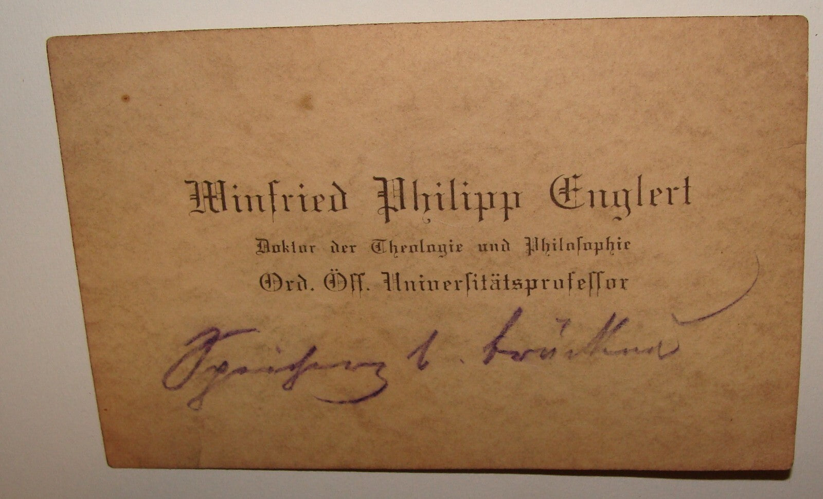 Germany 1900s Winfried Philipp Englert German Catholic Priest Philosopher Card