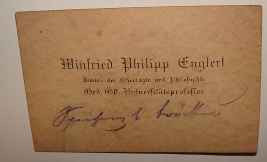 Germany 1900s Winfried Philipp Englert German Catholic Priest Philosopher Card