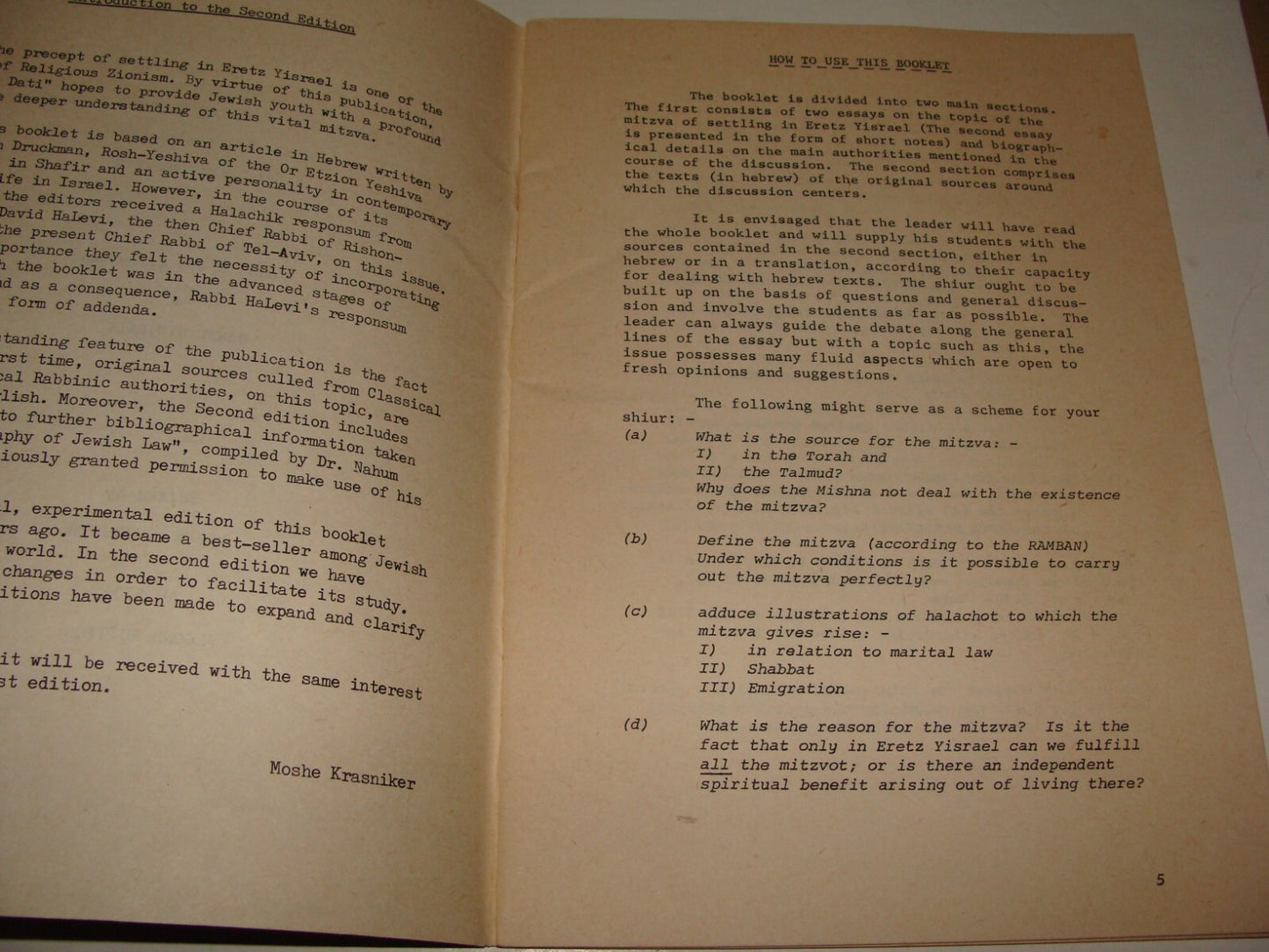 Booklet Israel Judaica Judaica MITZVAH OF ALIYAH Zionist Settling Rabbi Druckman