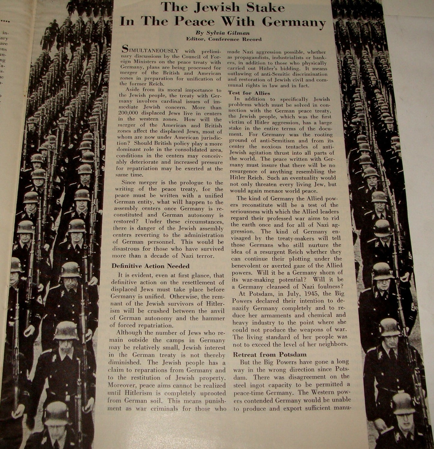 $ Germany 1946 Post WWII Bulettin Jewish American THE RECORD Cyprus Europe