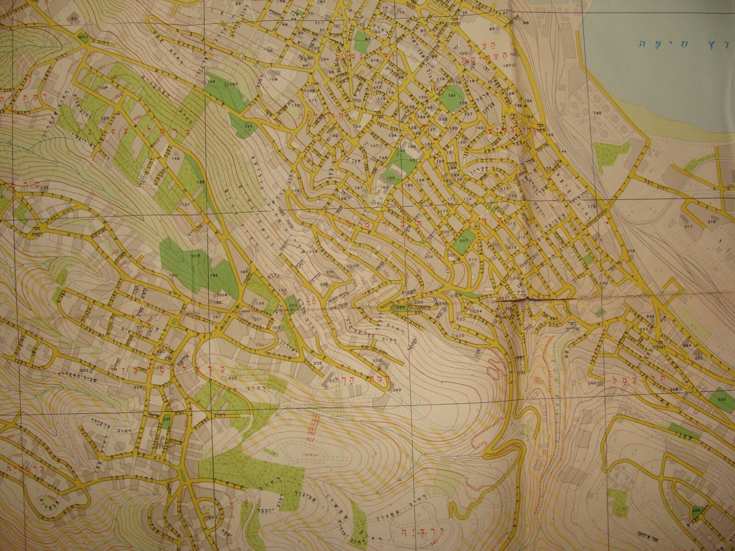 Map Jewish Judaica 1959 Israel HAIFA Large 1:10,000 Hebrew