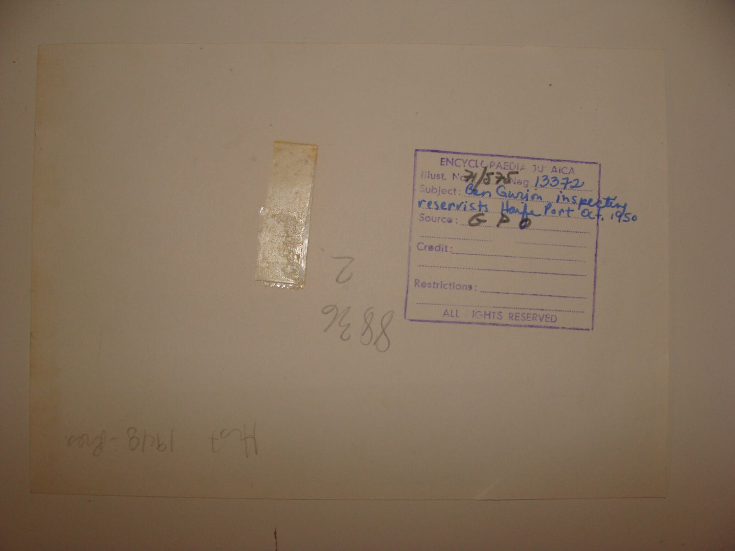 Pol Photo Print Jewish Israel Army , 1950 Prime Minister DAVID BEN GURION