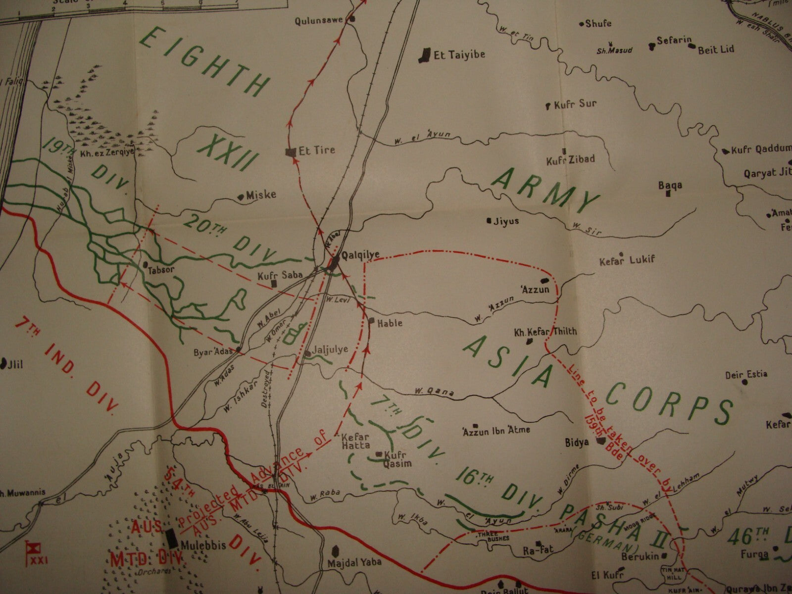 Palestine Israel Map Army Military WWI Turkish British Army Military BERUKIN