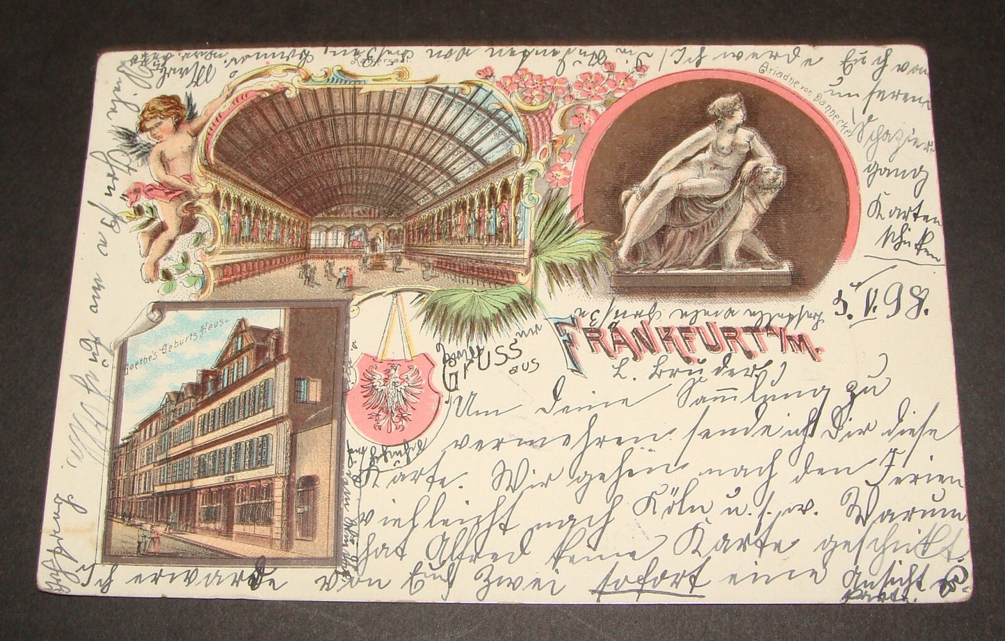 Germany 1897 German   Gruss Aus Frankfurt Postcard