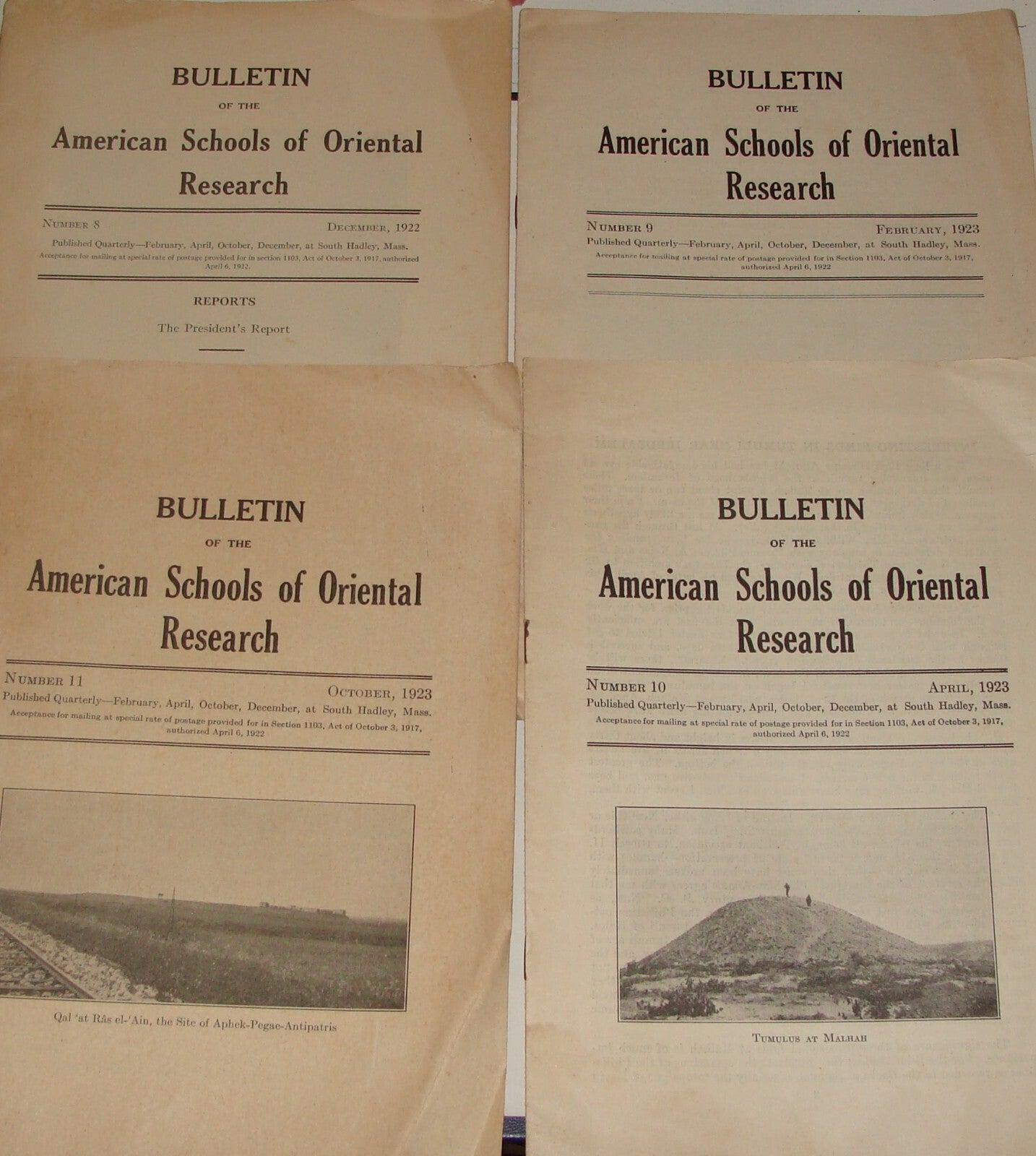 Bulletin Palestine American Schools of Oriental Research 1923 Archaeology Etc