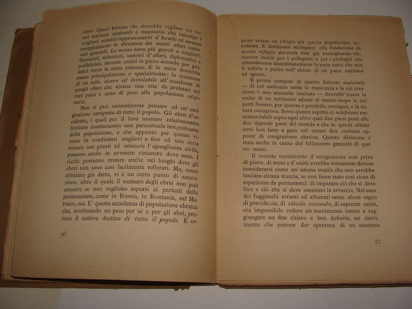 Book Jewish 1922 Auto Emancipation Italy Italian Zionist Pinsker Ussishkin