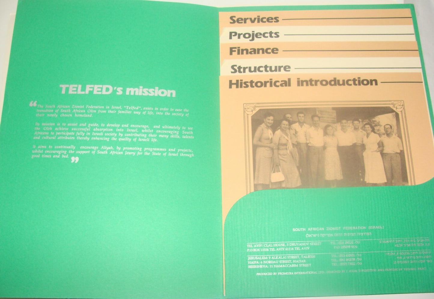 Jewish Judaica Israel South African Zionist Federation Folder TELFED Jews Aliyah