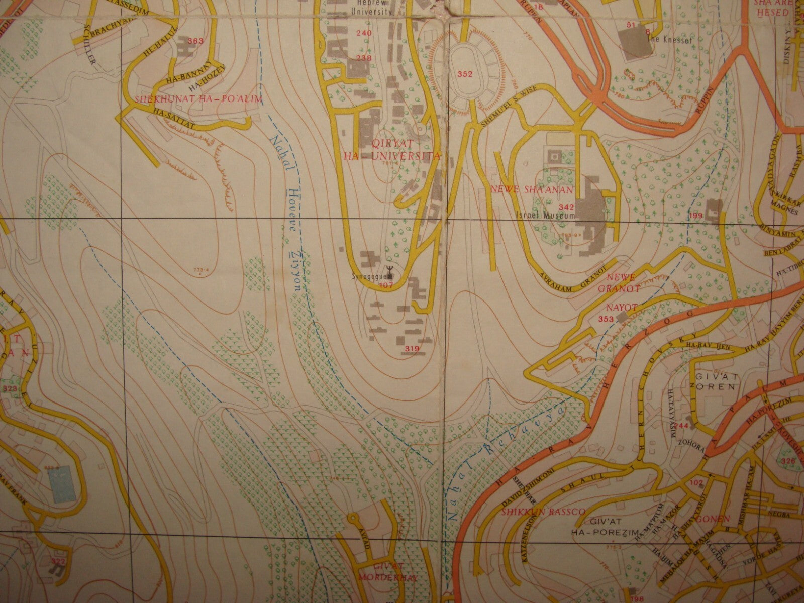 Jewish Israel Israeli JERUSALEM 1968 Post Six Day War Map LARGE 66x76 cm