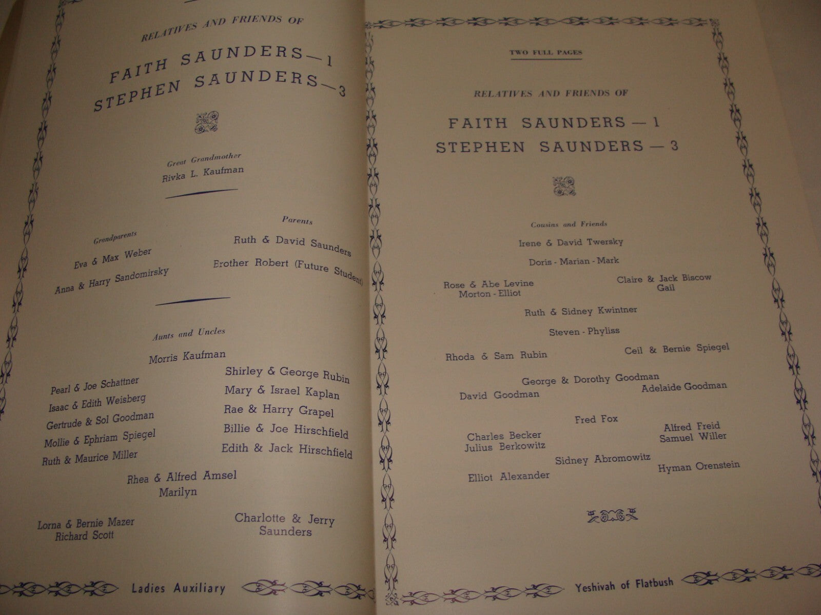 $ Ad Jewish American Judaica Flatbush Yeshivah Ladies Auxiliary NY Luncheon USA