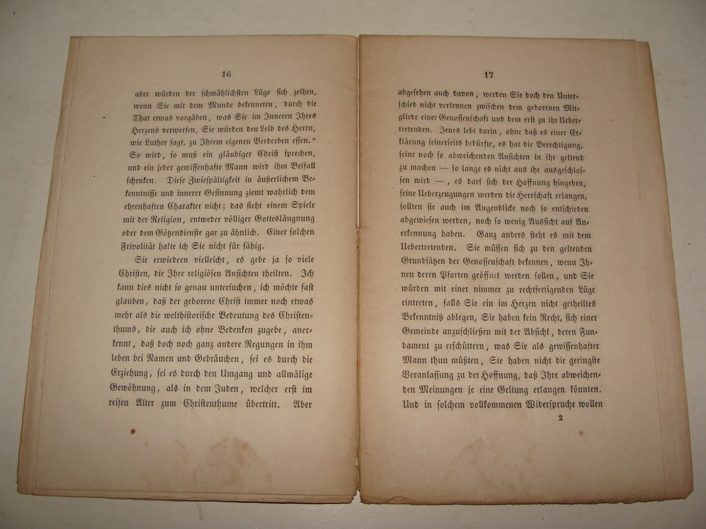 Germany Book Jewish Judaica 1858 German LEAVING JUDAISM Rabbi Abraham Geiger