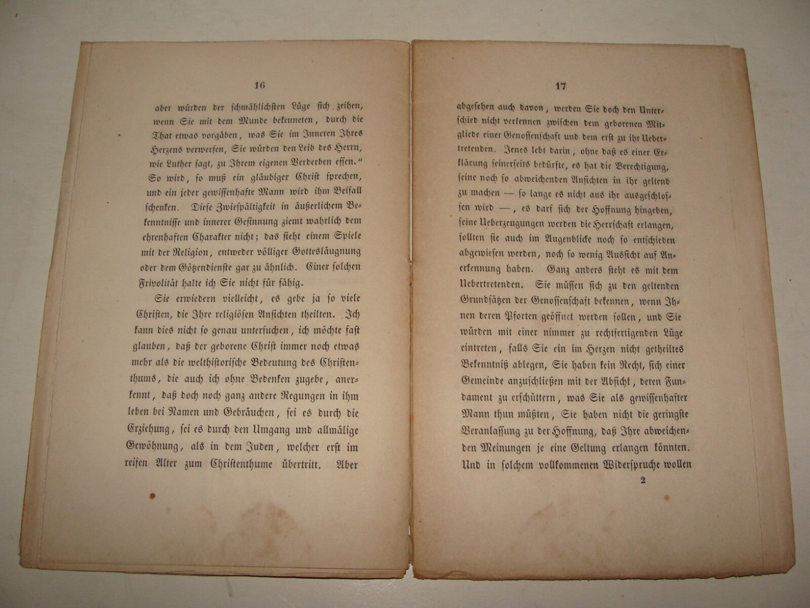 Germany Book Jewish Judaica 1858 German LEAVING JUDAISM Rabbi Abraham Geiger