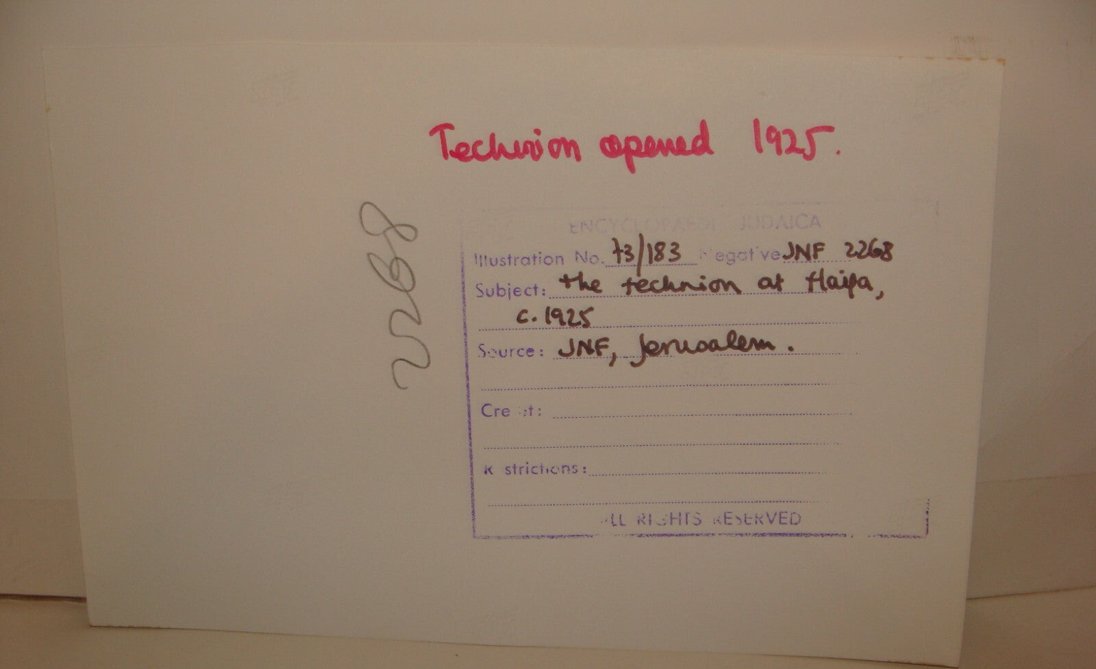 Photo Print, c. 1925 Jewish Judaica Palestine Israel Haifa Technion Opening