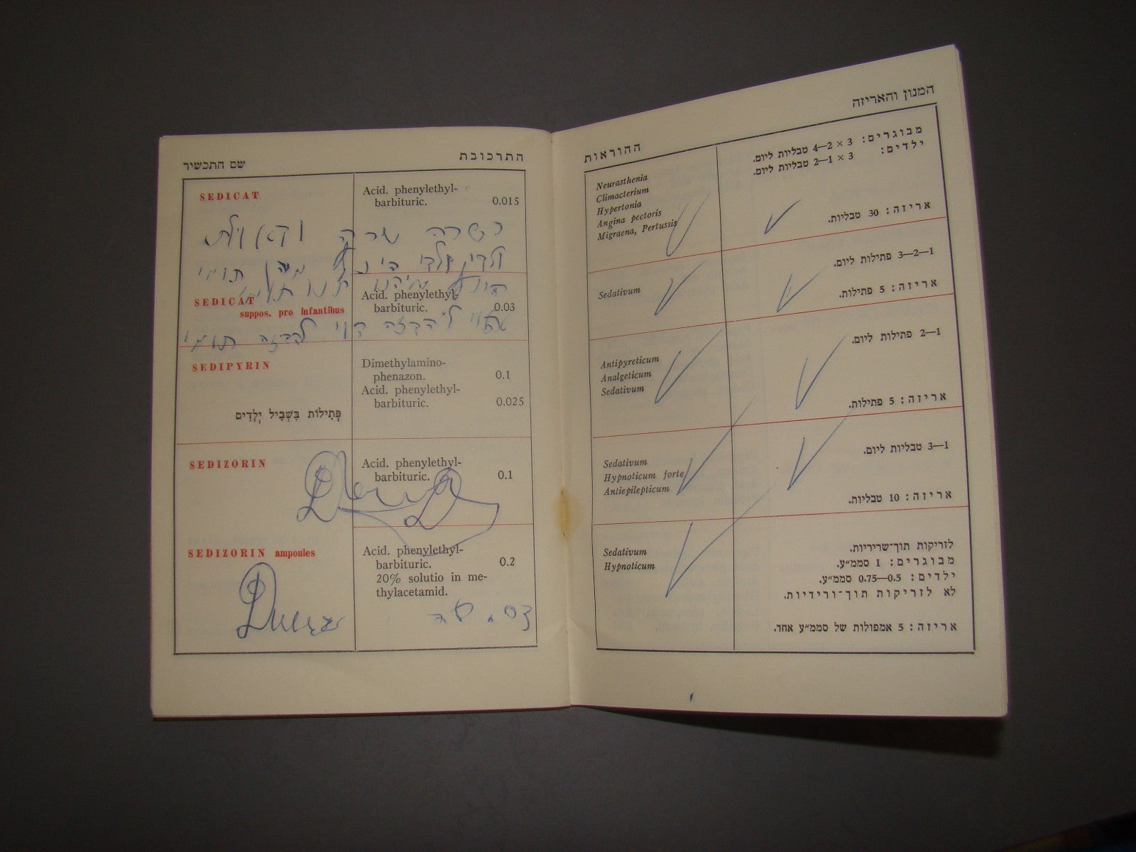 Booklet Jewish hebrew vintage israel ZORI 1st pharma medicine factory TEVA index