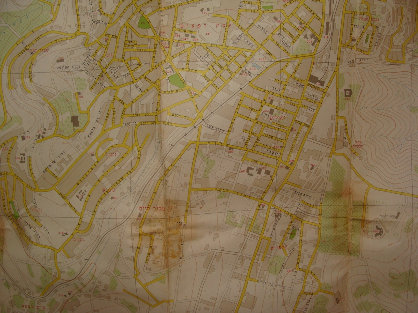 Map Jewish Judaica Israeli Israel Jerusalem After 1967 Six Day War Topographic
