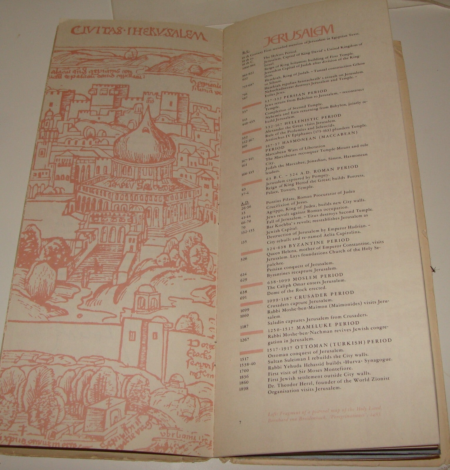 RARE Israel JERUSALEM Map 1969 Guide POST SIX DAY WAR Wim Van Leer BOLLMANN