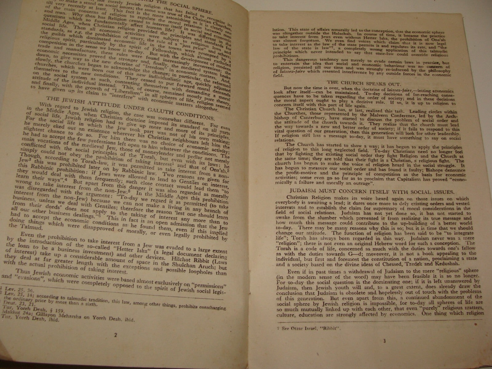 Jewish Judaica 1944 TORAH AND SOCIAL ORDER Rabbi Heinemann Zionist London Youth