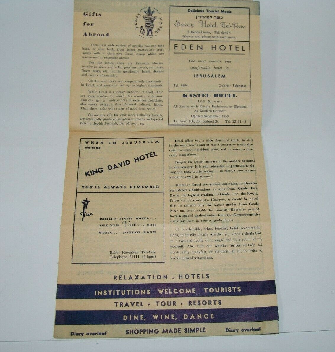 ad Jewish israel israeli tourist guide forthnightly december 1953 travel
