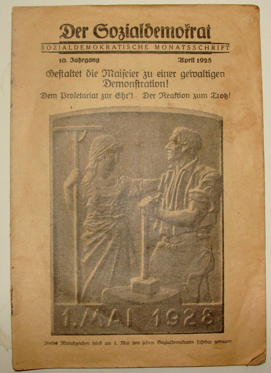 Germany DER SOCIALDEMOKRAT 1928 Social Democratic Bulletin German Austria Vienna