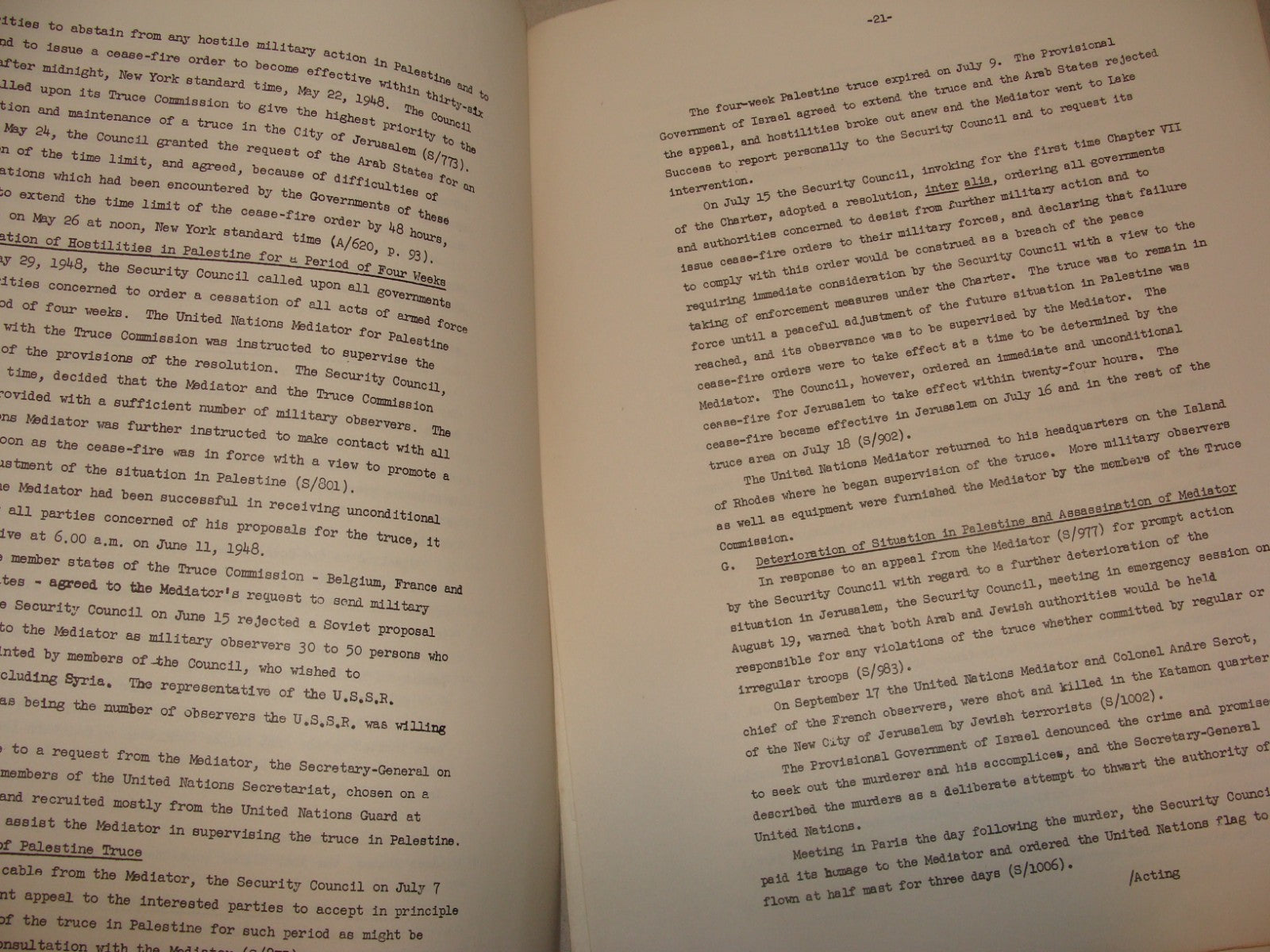 Report Palestine 1949 United Nations General Assembly Israel Jewish Arab War