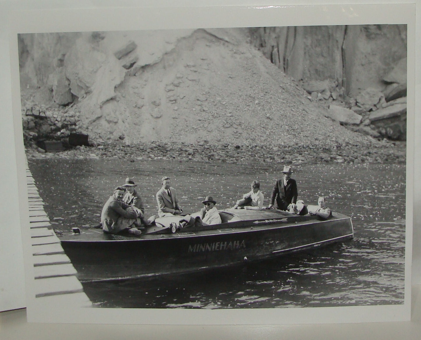 Photo Print Palestine Ad , Israel Dead Sea Negev Mount Sodom Boat Salt Mine