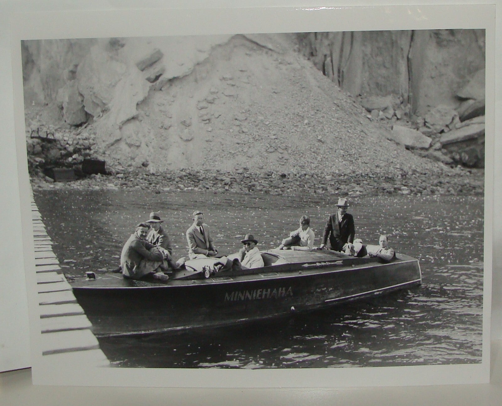 Photo Print Palestine Ad , Israel Dead Sea Negev Mount Sodom Boat Salt Mine