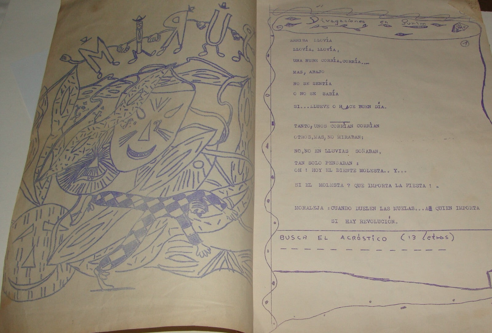 Booklet Jewish Judaica 1960s Medellin Colombia Herzl Institute PURIM Spanish