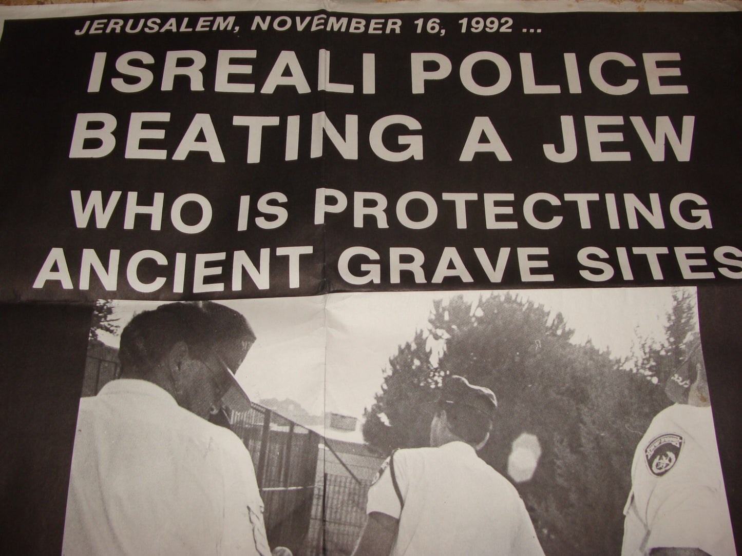 $ Poster Jewish RARE American Judaica 1992 United States Ultra Orthodox Protest
