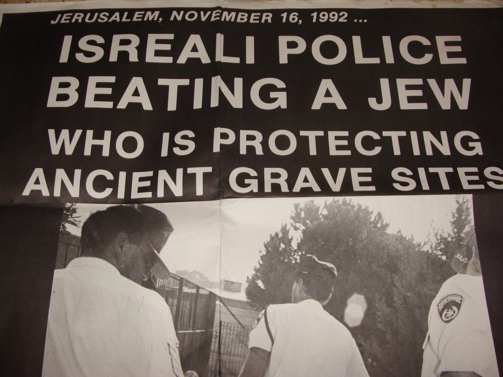 $ Poster Jewish RARE American Judaica 1992 United States Ultra Orthodox Protest
