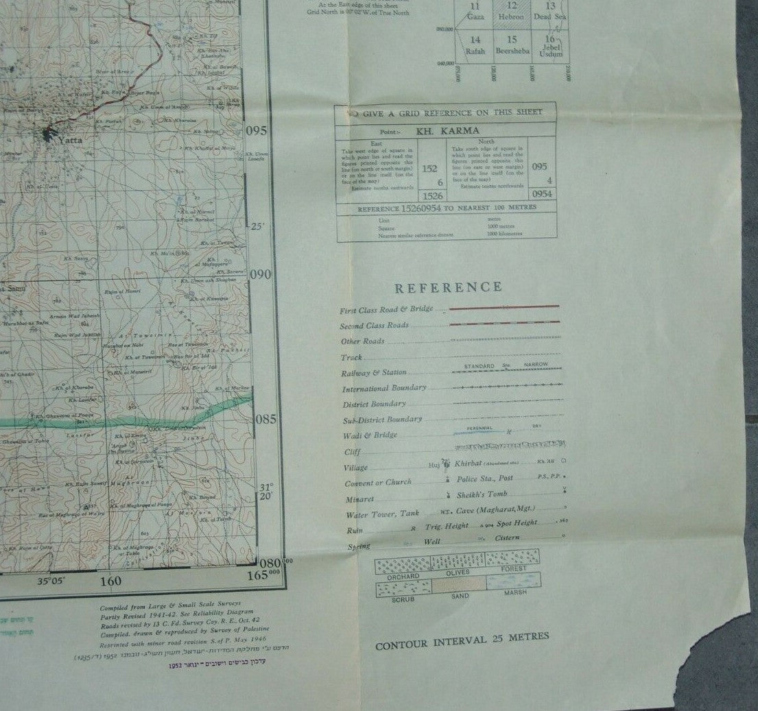 map Palestine Israel Israeli Hebron Hevron Arab War truce border 1952