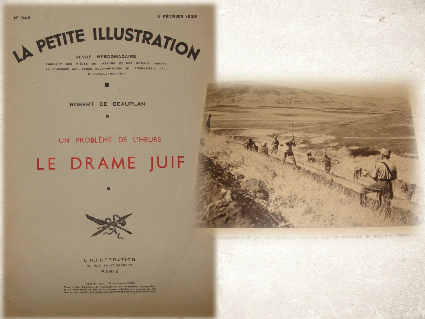 1939 LA PETITE ILLUSTRATION France Paris Jewish Jews WWII Zionism Palestine
