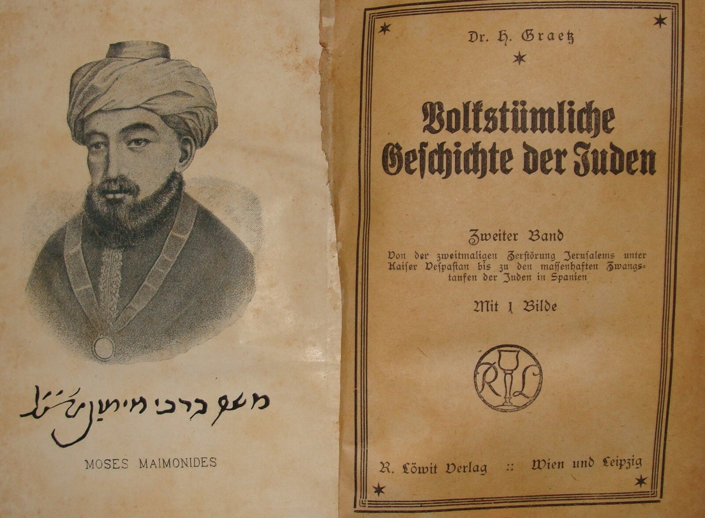 Germany 1923 Heinrich Graetz geschichte der juden Judaica Jewish History German