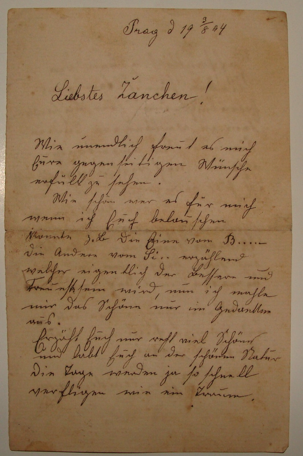 Letter Jewish Czech Prague Judaica German