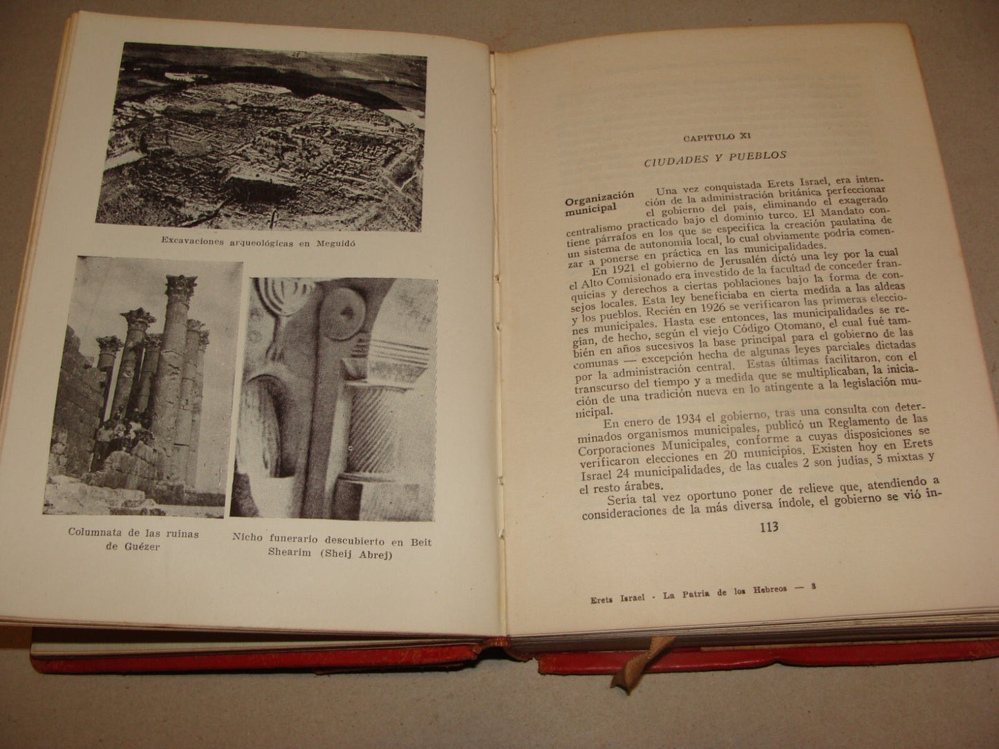 Book Jewish Judaica 1946 Spanish Palestine Israel Elencave Signed Map Photo