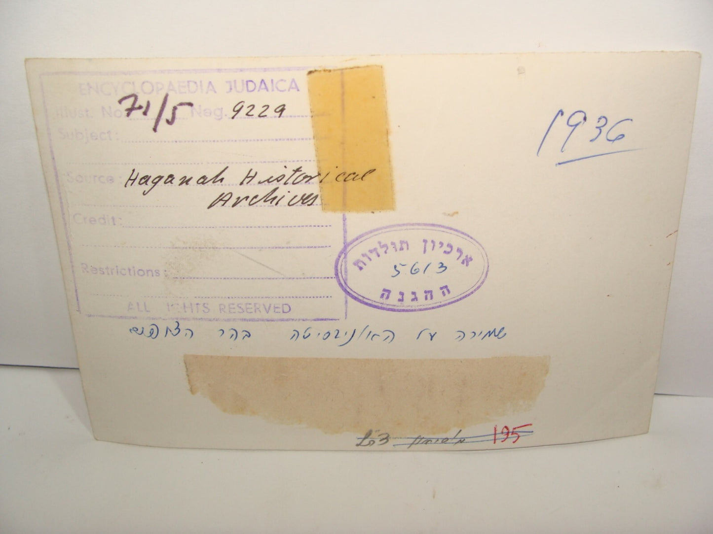 Pol Photo Palestine Jewish Judaica Jerusalem HAGANAH Hebrew University 1936