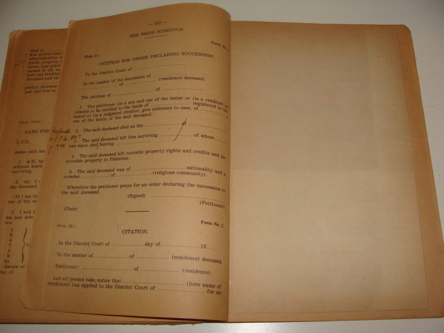 Pol 1945 RULES OF PROCEDURE IN CIVIL MATTERS COURTS OF PALESTINE British