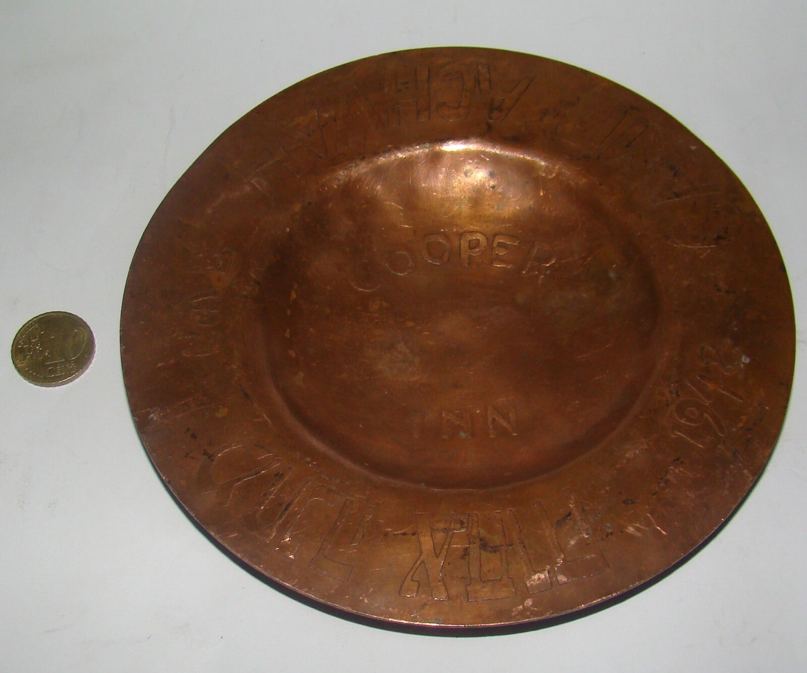 Jewish Judaica 1948 USA American Cooper Inn Summer Camp Achva Copper Plate