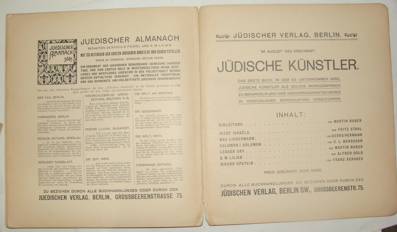 Germany Book Jewish Judaica Antique 1903 German Yiddish Poetry JUNGE HARFEN