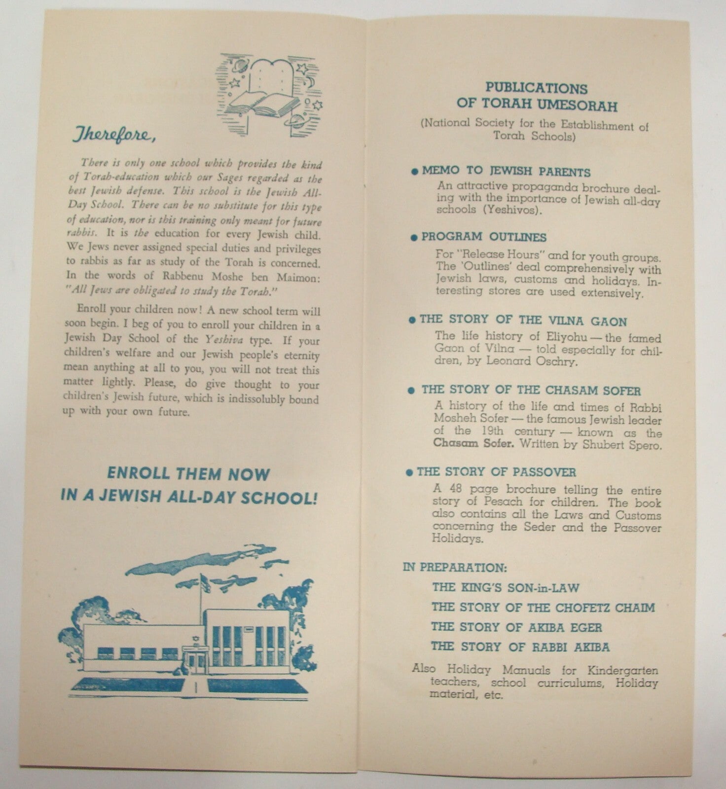 $ Letter Jewish Judaica 1946 Open To Parents Concerning Zionist Education