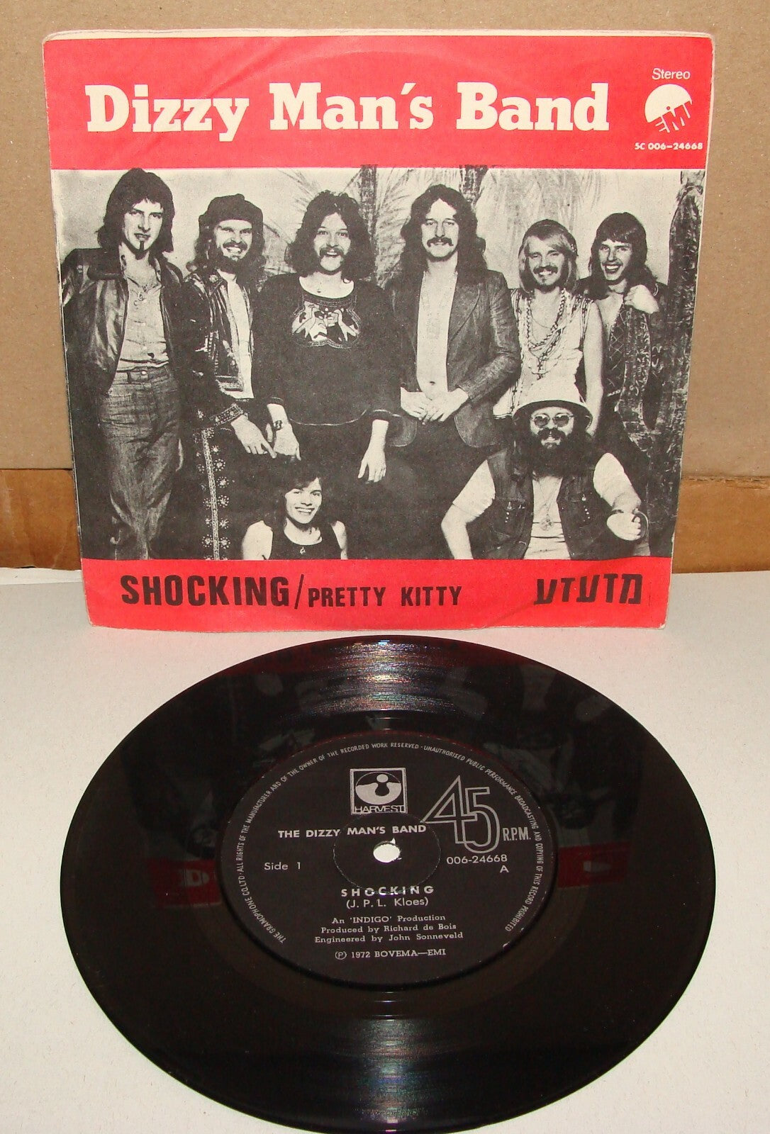 Dizzy Man's Band Shocking / Pretty Kitty LP 7' 45 ISRAEL ISRAELI HEBREW 1972