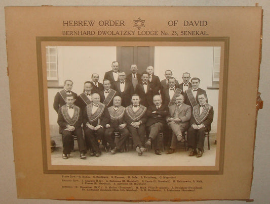 Photo Jewish 193? South Africa Senekal Masonic Lodge Hebrew Order of David