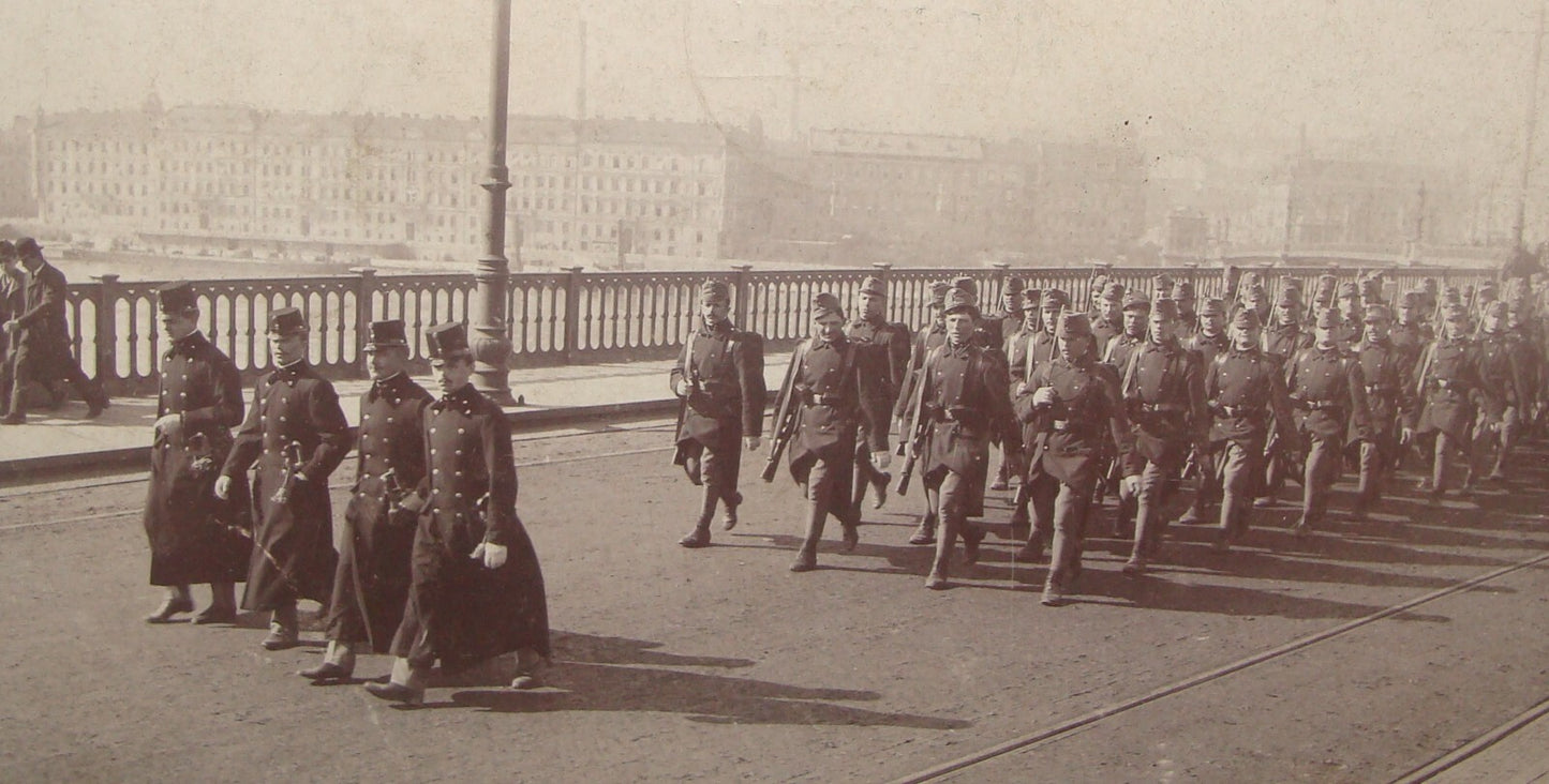Germany Antique 1906 German   Photo Postcard Army Military Karlsruhe Baden Stamp