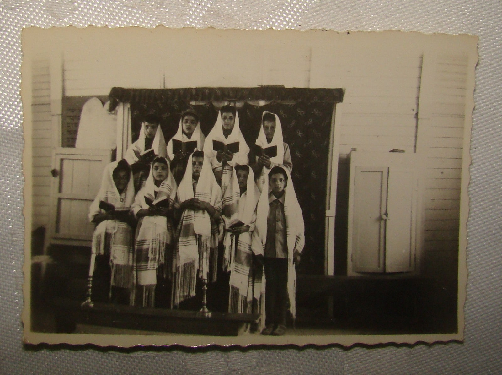 Photo Jewish Judaica Rabbi Moroccan Morocco ? Sephardi Jews Kids Synagogue