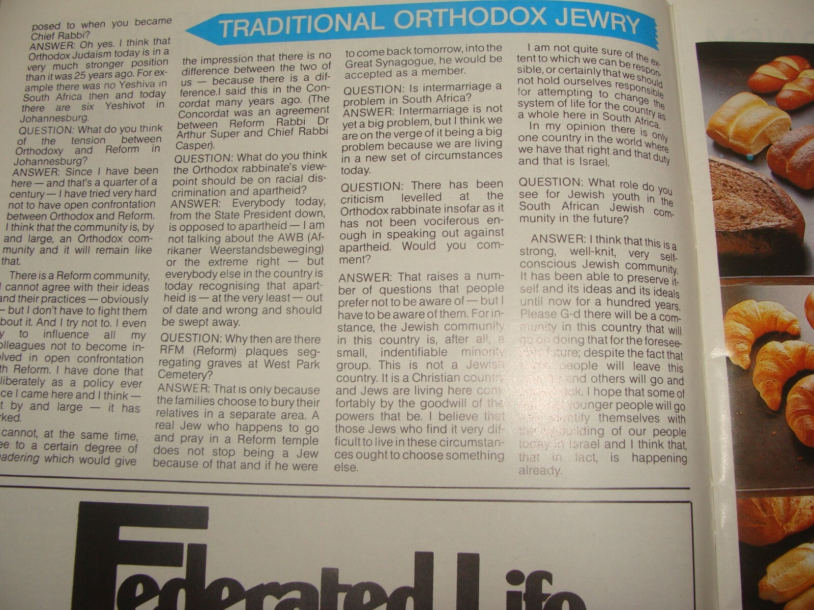 Magazine Jewish Judaica 1987 World of South Africa Jewry Zionist