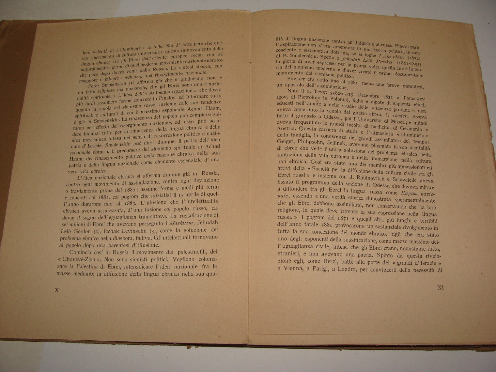 Book Jewish 1922 Auto Emancipation Italy Italian Zionist Pinsker Ussishkin