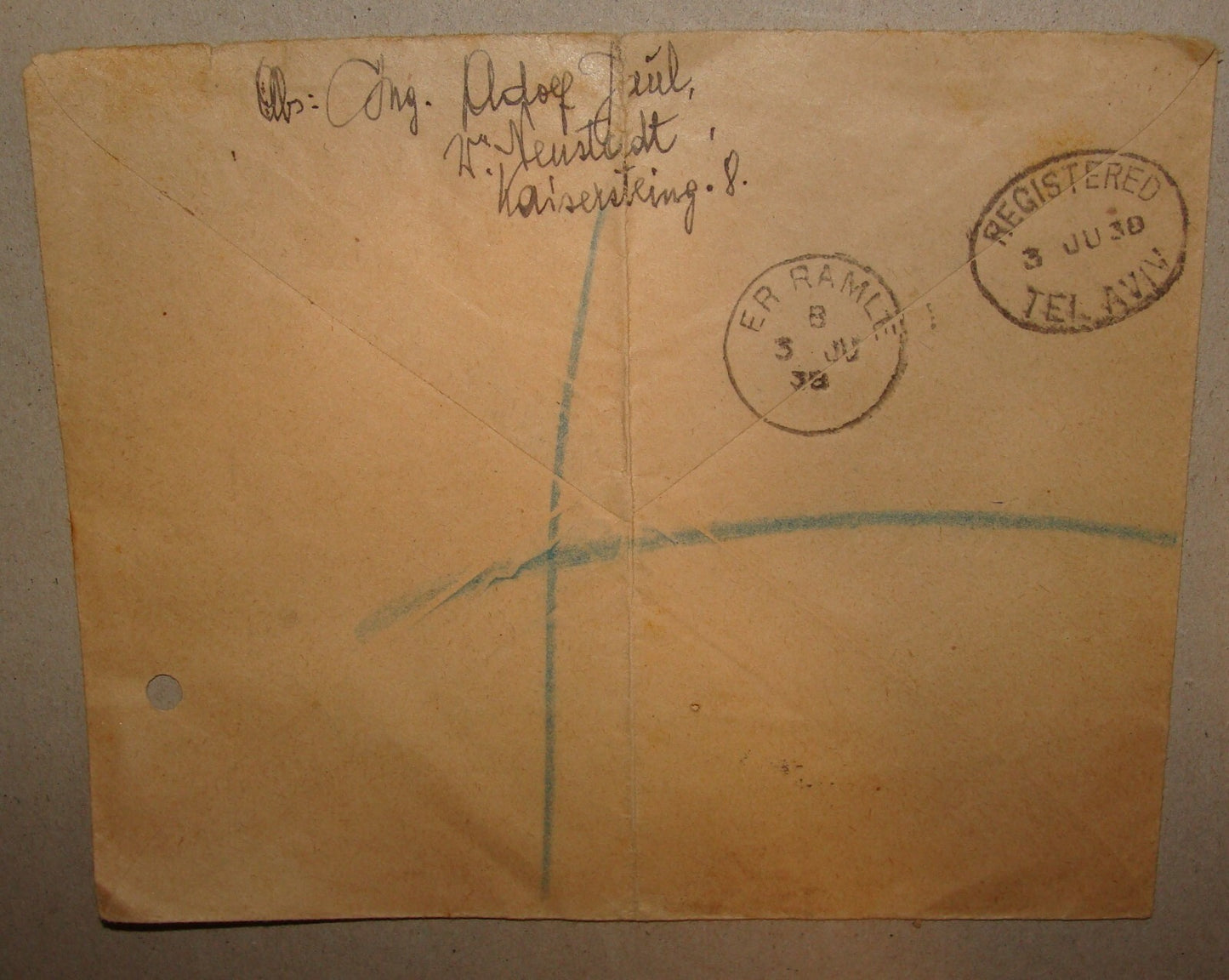 Germany Stamp Palestine 1938 German   Cover To Israel Austria Vienna