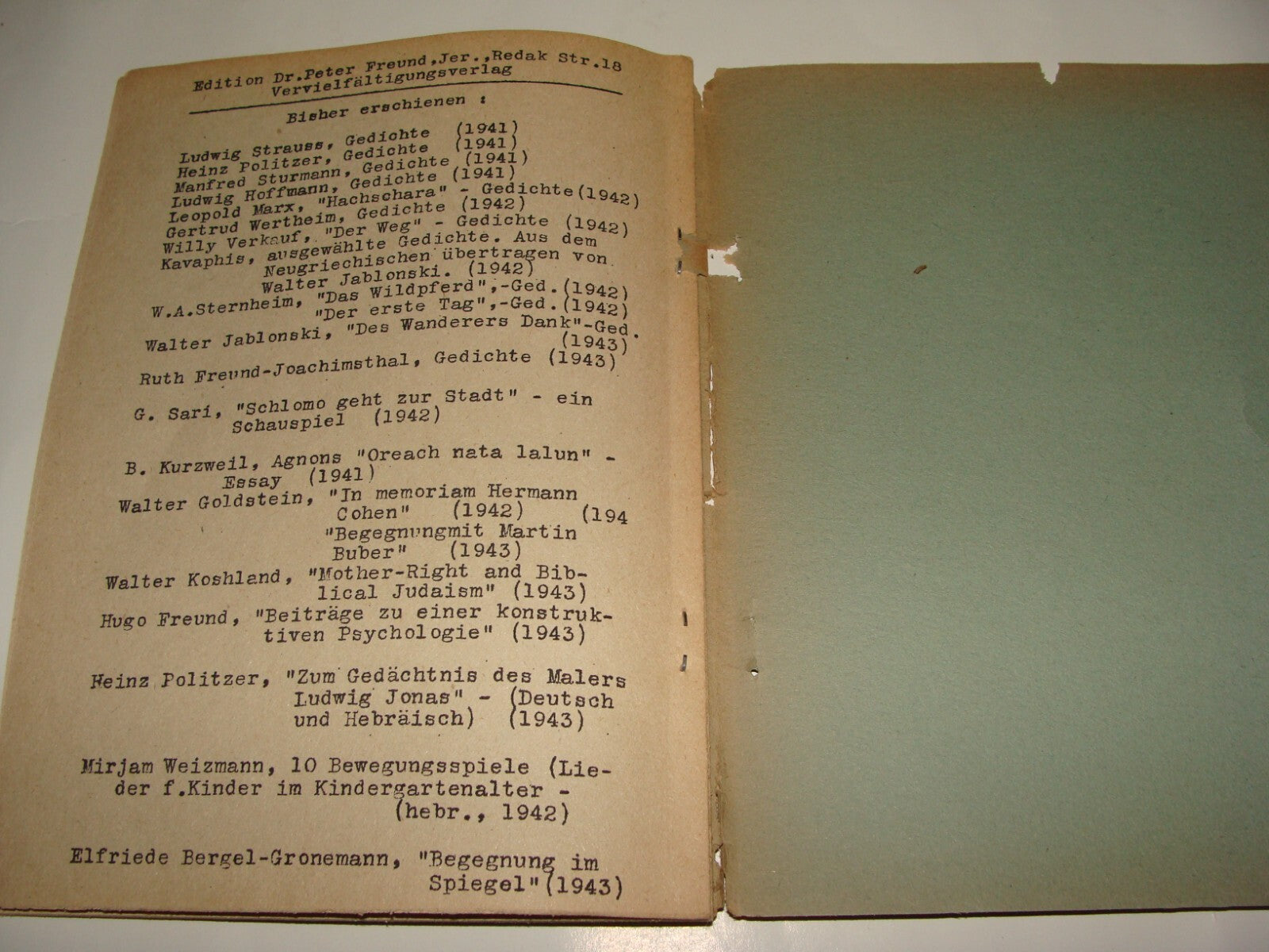 Germany Jewish Judaica Palestine Israel 1943 Dr Rahel Straus German   1st DOCTOR