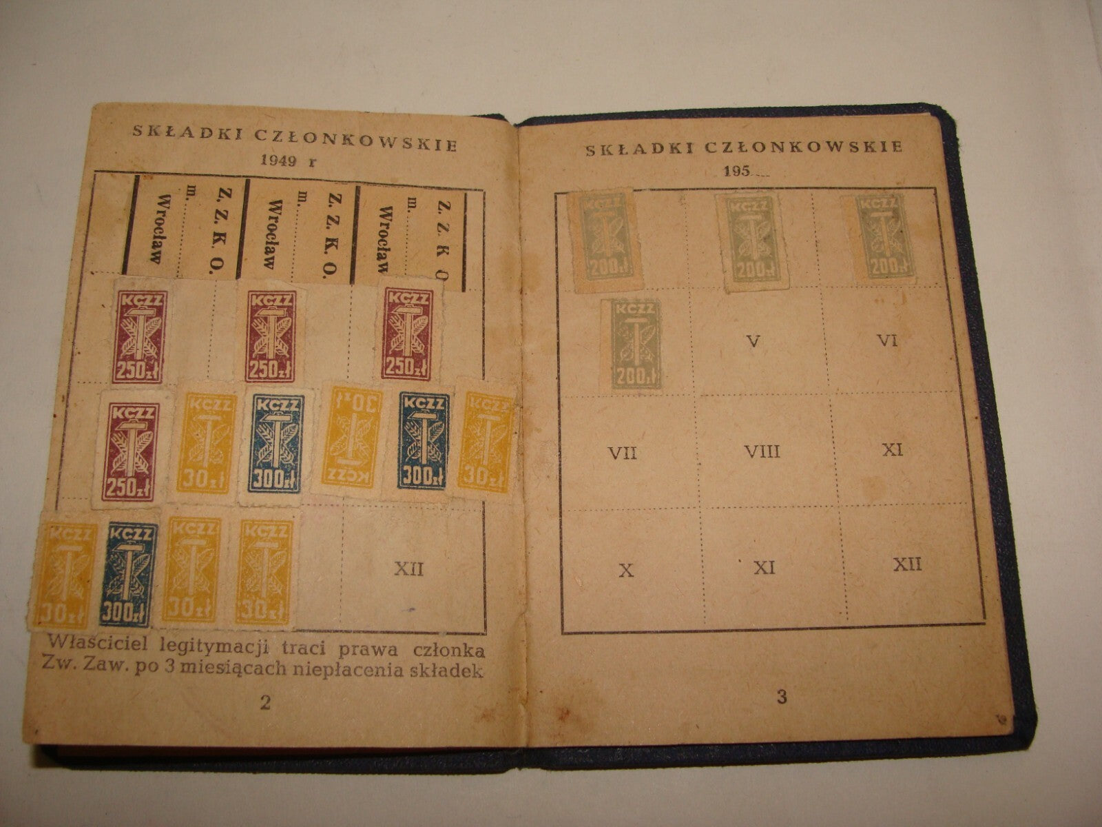 Card Jewish Poland Polish 1940s Workers Union Identity Certificate Judaica