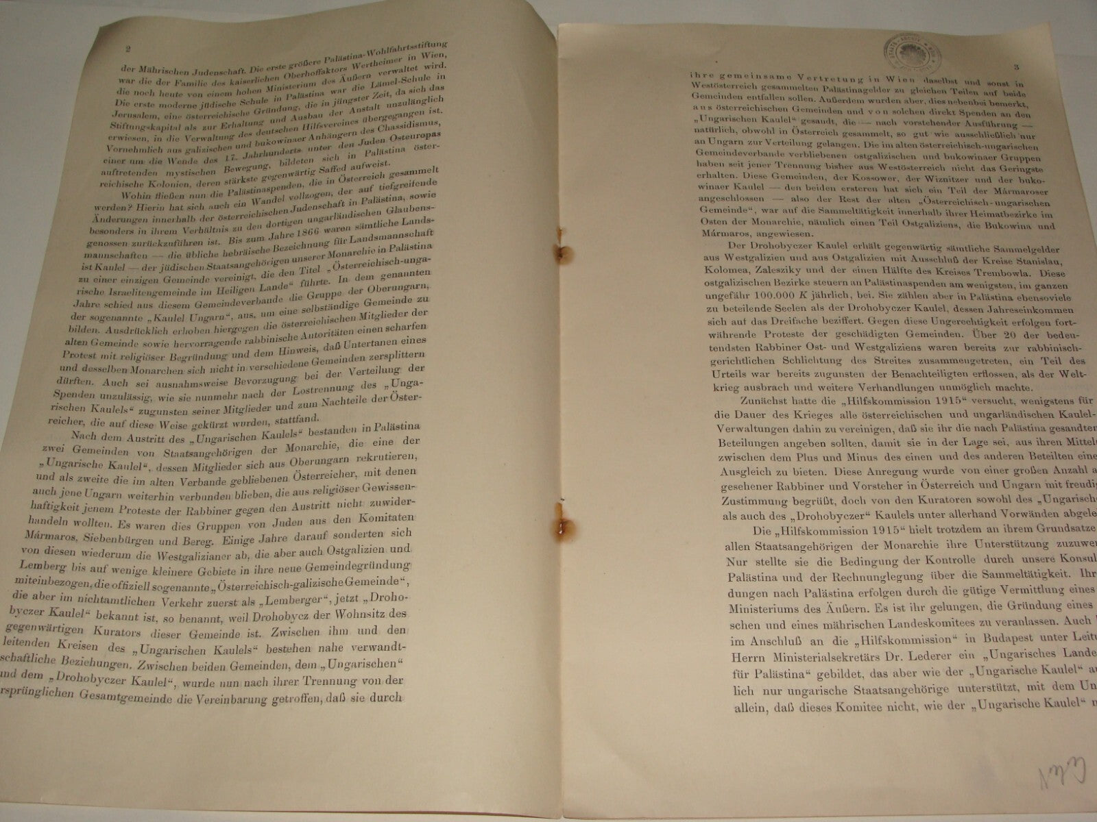 Germany Jewish Judaica 1915 German Article Austria Jews Palestine Israel Zionist